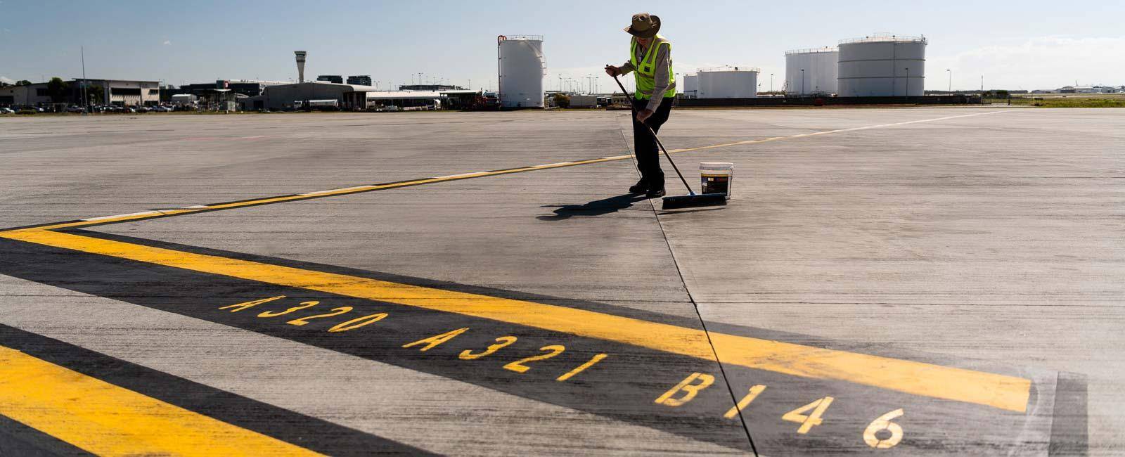 FOD sweeping at Brisbane Airport