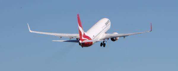 Qantas Aircraft departing Brisbane Airport